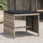 Taburetes jardín y cojines 4 uds ratán PE gris claro 40x40x35cm de , Otomanas de exterior - Ref: Foro24-4007488, Precio: 87,4...