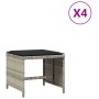 Taburetes jardín y cojines 4 uds ratán PE gris claro 40x40x35cm de , Otomanas de exterior - Ref: Foro24-4007488, Precio: 87,4...