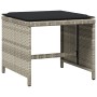 Taburetes jardín y cojines 4 uds ratán PE gris claro 40x40x35cm de , Otomanas de exterior - Ref: Foro24-4007488, Precio: 87,4...