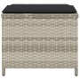 Taburetes jardín y cojines 4 uds ratán PE gris claro 40x40x35cm de , Otomanas de exterior - Ref: Foro24-4007488, Precio: 87,4...