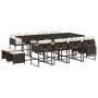Set muebles de jardín 13 pzas y cojines ratán sintético marrón de , Conjuntos de jardín - Ref: Foro24-3278108, Precio: 661,76...