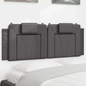 Cabecero de cama acolchado cuero sintético gris 140 cm de , Cabeceros y pies de cama - Ref: Foro24-374793, Precio: 49,34 €, D...