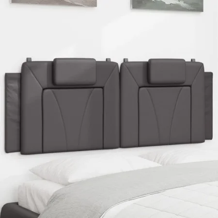 Padded headboard in gray synthetic leather 140 cm by , Headboards and footboards - Ref: Foro24-374793, Price: 49,34 €, Discou...