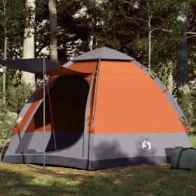 Tienda campaña cabaña 4 personas apertura rápida gris naranja de , Tiendas de campaña - Ref: Foro24-4005337, Precio: 103,89 €...