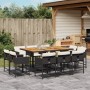 Set de comedor jardín 11 pzas con cojines ratán sintético negro de , Conjuntos de jardín - Ref: Foro24-3278162, Precio: 558,0...