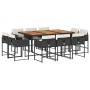 Set de comedor jardín 11 pzas con cojines ratán sintético negro de , Conjuntos de jardín - Ref: Foro24-3278162, Precio: 558,0...