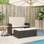 Banco de jardín con cojines y reposapiés ratán sintético marrón de , Bancos de jardín - Ref: Foro24-368408, Precio: 263,05 €,...