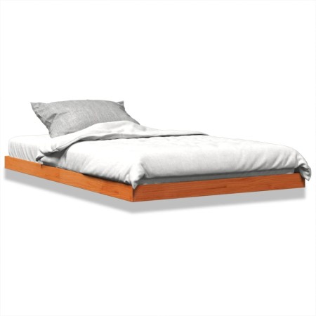 Estructura de cama madera maciza pino marrón cera 120x190 cm de , Camas y somieres - Ref: Foro24-847156, Precio: 86,65 €, Des...