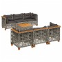 Set de sofás de jardín 7 pzas con cojines ratán sintético gris de , Conjuntos de jardín - Ref: Foro24-3261741, Precio: 603,06...
