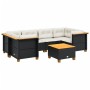 Set de sofás de jardín 7 pzas con cojines ratán sintético negro de , Conjuntos de jardín - Ref: Foro24-3261743, Precio: 489,2...
