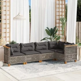 Juego de sofás jardín con cojines 5 pzas ratán sintético gris de , Conjuntos de jardín - Ref: Foro24-3261813, Precio: 441,05 ...