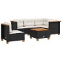 Set de sofás de jardín 6 piezas y cojines ratán sintético negro de , Conjuntos de jardín - Ref: Foro24-3261839, Precio: 404,1...