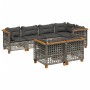 Set de sofás de jardín 7 pzas con cojines ratán sintético gris de , Conjuntos de jardín - Ref: Foro24-3261885, Precio: 644,23...
