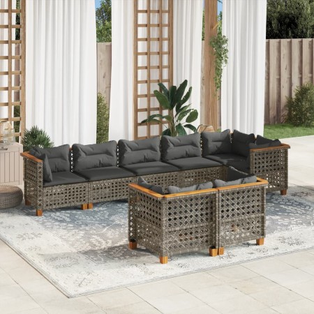 Set de sofás de jardín y cojines 8 piezas ratán sintético gris de , Conjuntos de jardín - Ref: Foro24-3261891, Precio: 706,58...