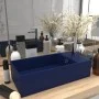 Lavabo con rebosadero cerámica azul oscuro de vidaXL, Lavabos - Ref: Foro24-146990, Precio: 81,54 €, Descuento: %