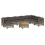 Set de muebles de jardín 9 pzas y cojines ratán sintético gris de , Conjuntos de jardín - Ref: Foro24-3261963, Precio: 725,58...
