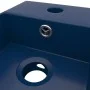 Lavabo con rebosadero cerámica azul oscuro de vidaXL, Lavabos - Ref: Foro24-146990, Precio: 81,54 €, Descuento: %