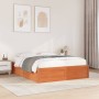 Estructura de cama madera maciza pino marrón cera 160x200 cm de , Camas y somieres - Ref: Foro24-3282371, Precio: 223,17 €, D...