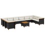 Set de sofás de jardín 11 pzas y cojines ratán sintético negro de , Conjuntos de jardín - Ref: Foro24-3262025, Precio: 815,15...