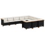 Set de sofás de jardín 10 pzas cojines ratán sintético negro de , Conjuntos de jardín - Ref: Foro24-3262031, Precio: 706,22 €...