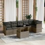 Set de sofás de jardín 7 pzas con cojines ratán sintético gris de , Conjuntos de jardín - Ref: Foro24-3266600, Precio: 452,69...