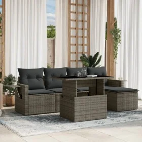 Set de muebles de jardín 6 pzas y cojines ratán sintético gris de , Conjuntos de jardín - Ref: Foro24-3267870, Precio: 381,88...