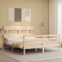 Estructura de cama de matrimonio con cabecero madera maciza de vidaXL, Camas y somieres - Ref: Foro24-3195096, Precio: 143,74...