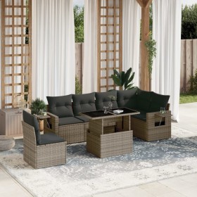 Set de sofás de jardín 7 pzas con cojines ratán sintético gris de , Conjuntos de jardín - Ref: Foro24-3267940, Precio: 476,73...