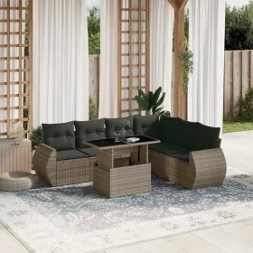 Set de sofás de jardín 7 pzas con cojines ratán sintético gris de , Conjuntos de jardín - Ref: Foro24-3268560, Precio: 489,82...