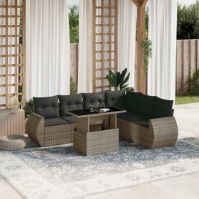 Set de sofás de jardín 7 pzas con cojines ratán sintético gris de , Conjuntos de jardín - Ref: Foro24-3268560, Precio: 488,55...