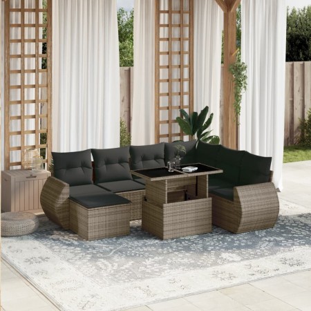 Set de sofás de jardín y cojines 8 piezas ratán sintético gris de , Conjuntos de jardín - Ref: Foro24-3268700, Precio: 530,74...