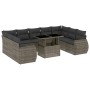 Set de sofás de jardín 10 pzas con cojines ratán sintético gris de , Conjuntos de jardín - Ref: Foro24-3268740, Precio: 708,6...