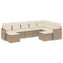 Set de sofás de jardín 9 pzas con cojines ratán sintético beige en Conjuntos de jardín | Comprar online en Foru.es