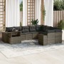 Set de sofás de jardín 10 pzas con cojines ratán sintético gris de , Conjuntos de jardín - Ref: Foro24-3269400, Precio: 654,1...