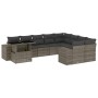Set de sofás de jardín 10 pzas con cojines ratán sintético gris de , Conjuntos de jardín - Ref: Foro24-3269400, Precio: 654,1...
