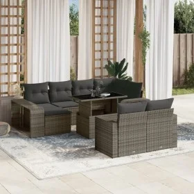 Set de sofás de jardín 11 pzas y cojines ratán sintético gris de , Conjuntos de jardín - Ref: Foro24-3274583, Precio: 631,81 ...