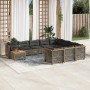 Set de sofás de jardín 11 pzas y cojines ratán sintético gris de , Conjuntos de jardín - Ref: Foro24-3262059, Precio: 898,00 ...