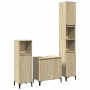 Set de muebles de baño 3 pzas madera contrachapada roble Sonoma de , Muebles de baño - Ref: Foro24-3282655, Precio: 184,05 €,...