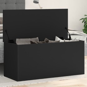Caja de almacenaje madera de ingeniería negro 100x42x46 cm de , Baúles de almacenamiento - Ref: Foro24-840661, Precio: 89,65 ...