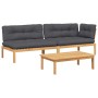 Set de sofás de palets de jardín y cojines 3 pzas madera acacia de , Sofás de exterior - Ref: Foro24-3209319, Precio: 501,18 ...