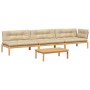 Set de sofás de palets de jardín y cojines 4 pzas madera acacia de , Sofás de exterior - Ref: Foro24-3209327, Precio: 629,24 ...