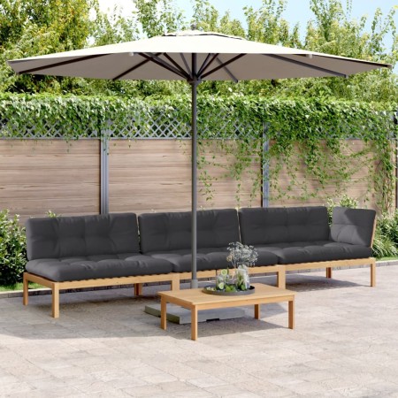 Set de sofás de palets de jardín y cojines 4 pzas madera acacia de , Sofás de exterior - Ref: Foro24-3209325, Precio: 677,19 ...