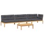Set de sofás de palets de jardín y cojines 4 pzas madera acacia de , Sofás de exterior - Ref: Foro24-3209325, Precio: 677,19 ...