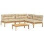 Set de sofás de palets de jardín y cojines 4 pzas madera acacia de , Sofás de exterior - Ref: Foro24-3209333, Precio: 629,24 ...