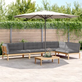 Set de sofás de palets de jardín y cojines 5 pzas madera acacia de , Sofás de exterior - Ref: Foro24-3209386, Precio: 858,76 ...