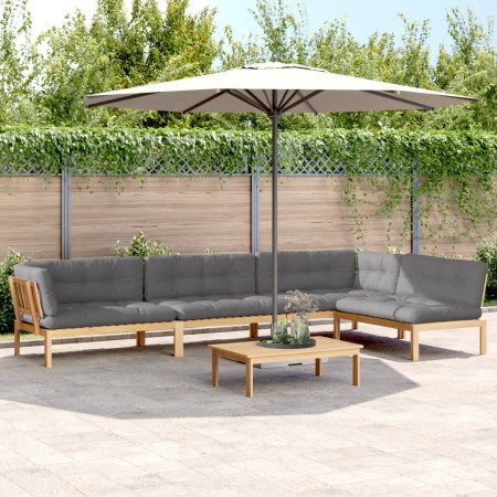 Set de sofás de palets de jardín y cojines 5 pzas madera acacia de , Sofás de exterior - Ref: Foro24-3209386, Precio: 858,76 ...