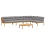 Set de sofás de palets de jardín y cojines 5 pzas madera acacia de , Sofás de exterior - Ref: Foro24-3209386, Precio: 858,76 ...