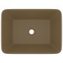 Lavabo de lujo de cerámica crema mate 41x30x12 cm de vidaXL, Lavabos - Ref: Foro24-147051, Precio: 49,88 €, Descuento: %