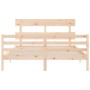 Estructura de cama de matrimonio con cabecero madera maciza de vidaXL, Camas y somieres - Ref: Foro24-3195096, Precio: 143,74...
