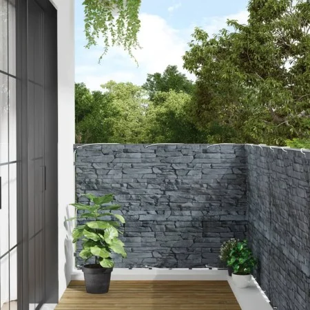 Pantalla de privacidad de balcón PVC look piedra gris 800x120cm de , Paneles de vallas - Ref: Foro24-4005529, Precio: 57,51 €...